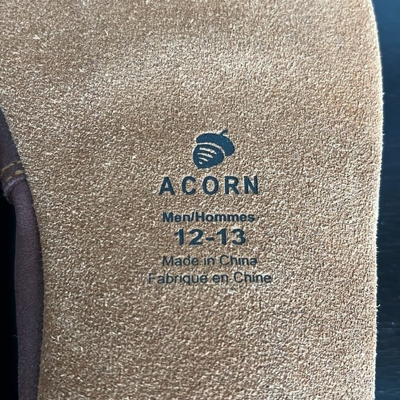 Acorn Men’s Wool and leather house socks-shoes, NWOT, size 12-13 - Picture 8 of 9